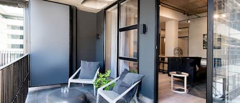 Apartament Deluxe, 2 dormitoris, balcó, vistes a la ciutat | Terrassa o pati
