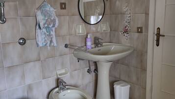 Ducha, secador de pelo, bidé y toallas