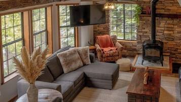 TV, fireplace, offices