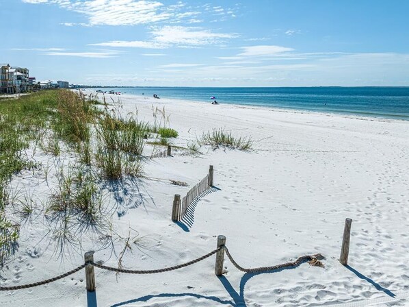 Beach nearby, sun loungers