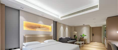 Deluxe King Room (with Balcony View) | Individually decorated, desk, laptop workspace, blackout curtains