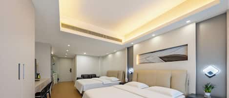 Deluxe Double King Room (with Balcony View) | Individually decorated, desk, laptop workspace, blackout curtains
