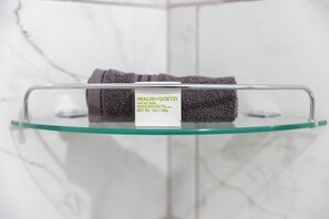 Towels, soap, toilet paper