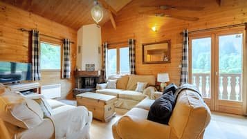 Télévision, cheminée, jeux vidéo, lecteur de DVD