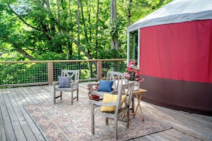 Terrace/patio - Check out this Yurt in Tazewell County at Stoney Ridge (North Tazewell)