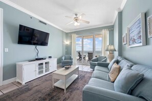 Condo, Multiple Beds (Island Royale 606) | Living area | DVD player - Island Royale 606 (Gulf Shores)