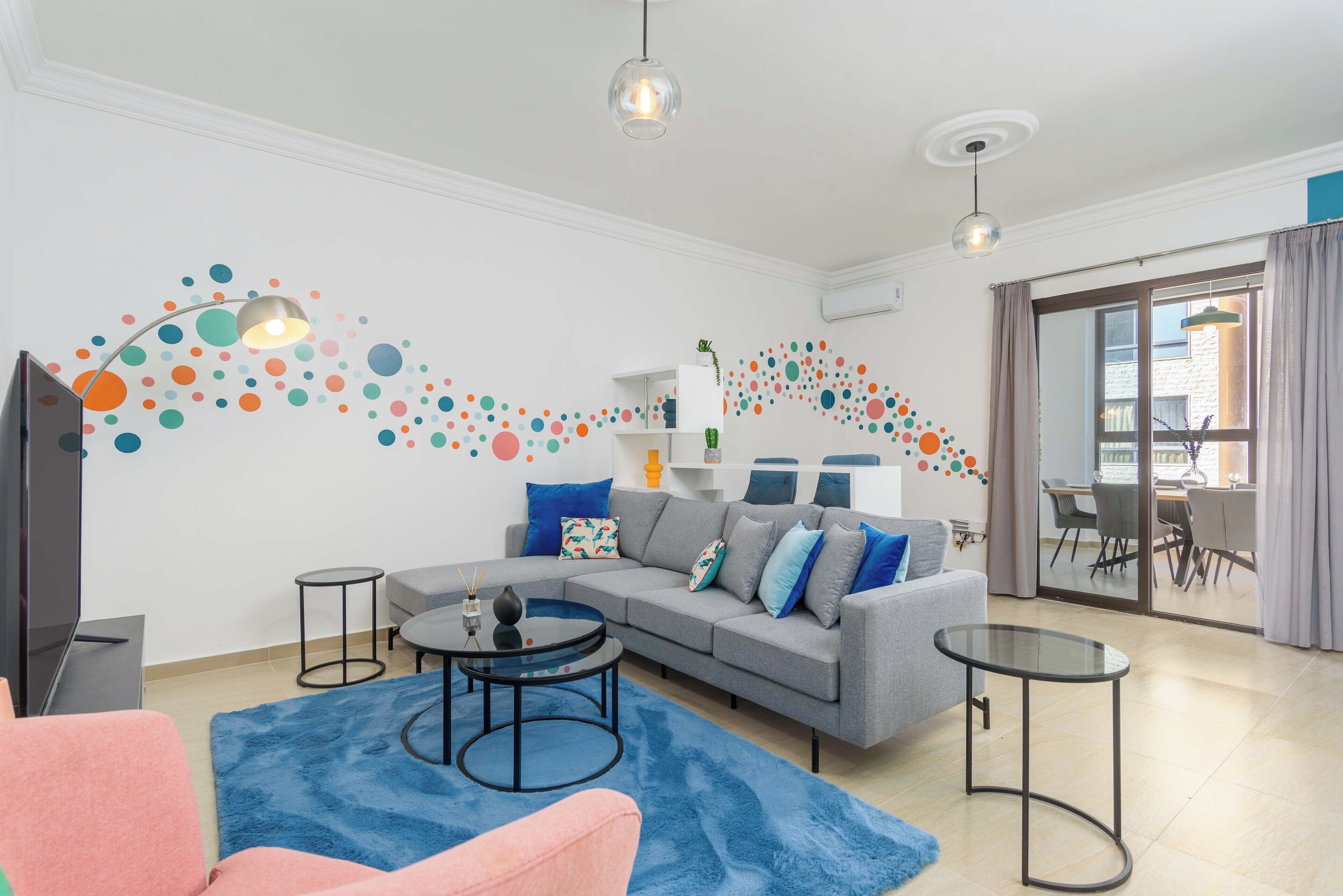 Apartment, 2 Schlafzimmer, Küche, Stadtblick | Wohnzimmer