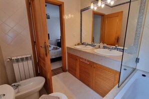 Shower, hair dryer, soap