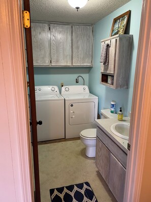 Towels, soap, toilet paper
