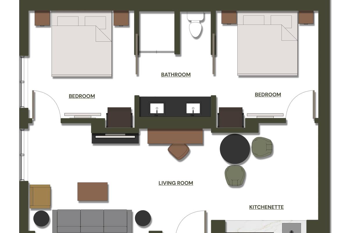 جناح بريميير - عدة أسرّة | مخطط تصميم الطابق