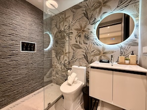 Hair dryer, towels