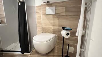 Ducha, secador de pelo, bidet, toallas