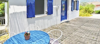 Blue White Apartments - Traditional Village House