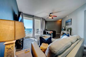 Condo, Multiple Beds, Balcony, Ocean View (Beach, Please!) | Living area | 42-inch flat-screen TV with digital channels - Beach, Please! (Panama City Beach)
