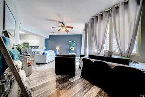 Condo, Multiple Beds, Balcony, Ocean View (Beach, Please!) | Living area | 42-inch flat-screen TV with digital channels