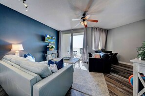 Condo, Multiple Beds, Balcony, Ocean View (Beach, Please!) | Living area