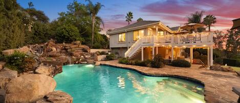 Piscine extérieure, piscine chauffée