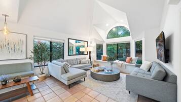 Smart TV, foosball, table tennis, books