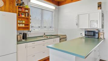 Fridge, microwave, dishwasher, toaster