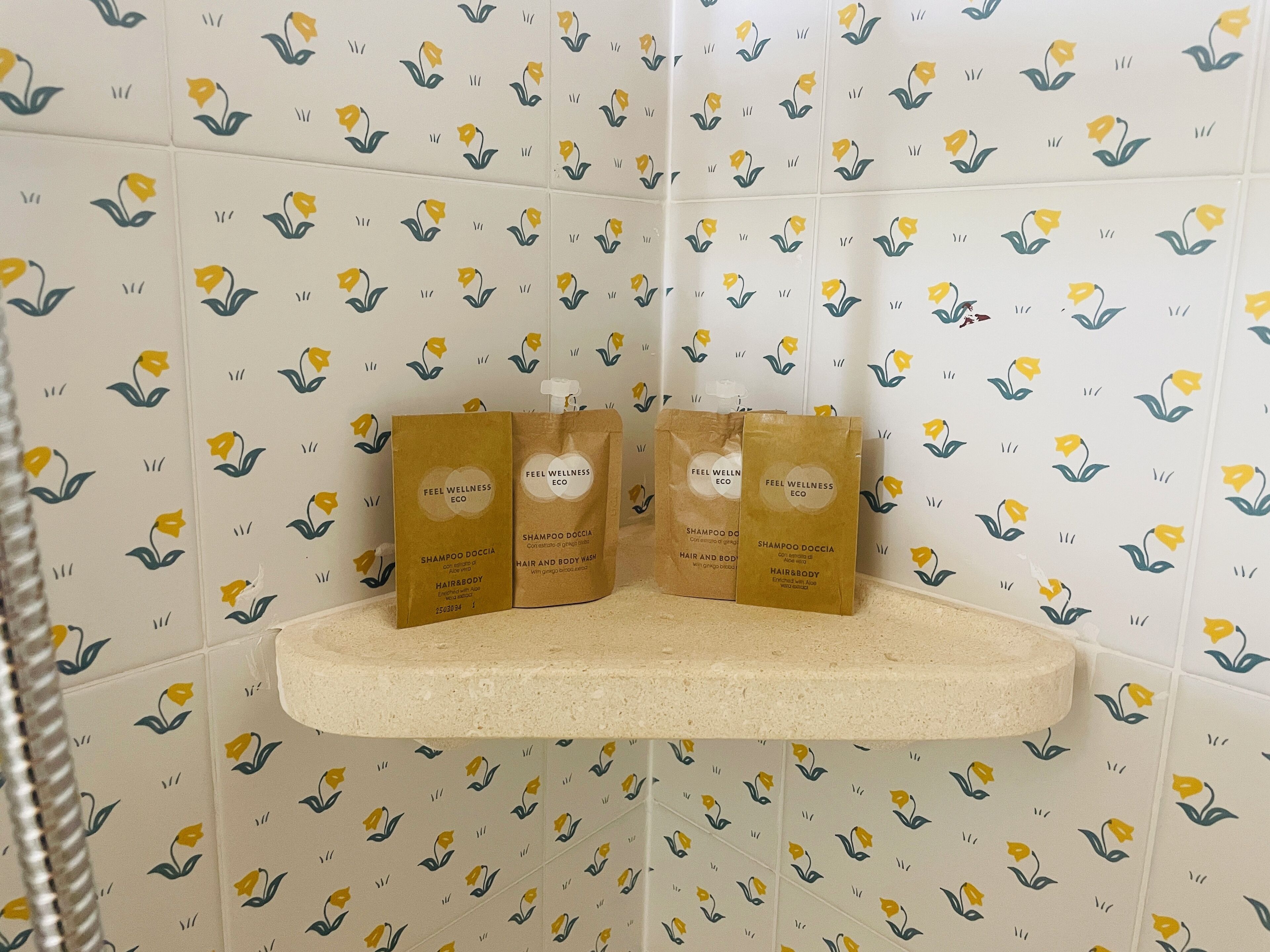 Double Room, Courtyard View | Bathroom | Shower, hair dryer, towels, toilet paper