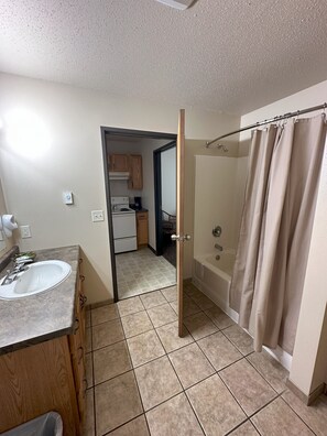 Apartment, 1 Bedroom | Bathroom | Combined shower/tub, free toiletries, hair dryer, towels - The Sawmill Inn (Houston)