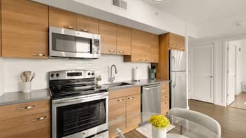Luxury Apartment, 2 Bedrooms, Pets Allowed, City View | Private kitchen
