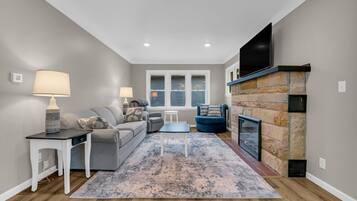 TV, fireplace, table tennis