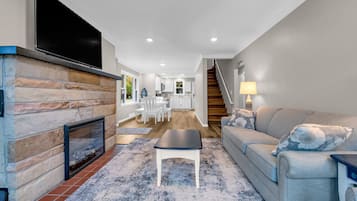 TV, fireplace, table tennis