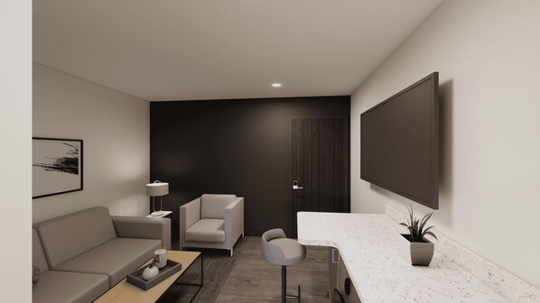 Desk, laptop workspace, free WiFi