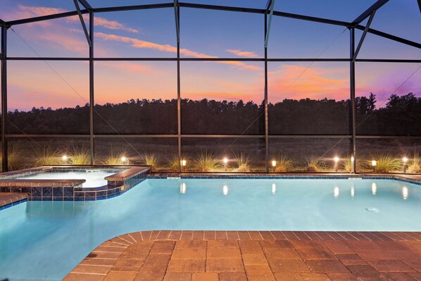 Outdoor pool, a heated pool