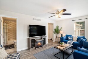 TV, fireplace, ping pong