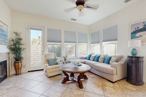 TV, fireplace, DVD player