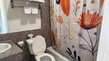 Standard Room, 1 Queen Bed, Non Smoking, Private Bathroom | Bathroom | Combined shower/tub, towels, soap, toilet paper