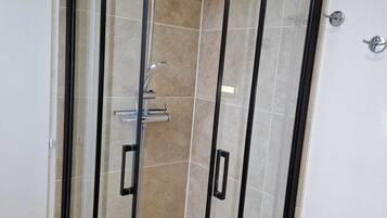 Hair dryer, towels, toilet paper