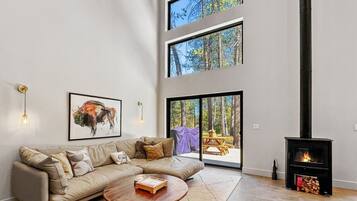 TV, fireplace, offices