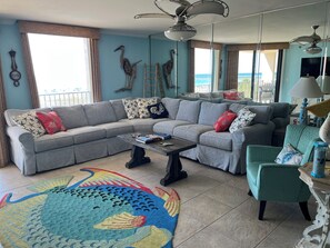 TV - Stunning beach view~Spacious 3-bedroom condo~2nd floor~walk to the beach!! (Orange Beach)