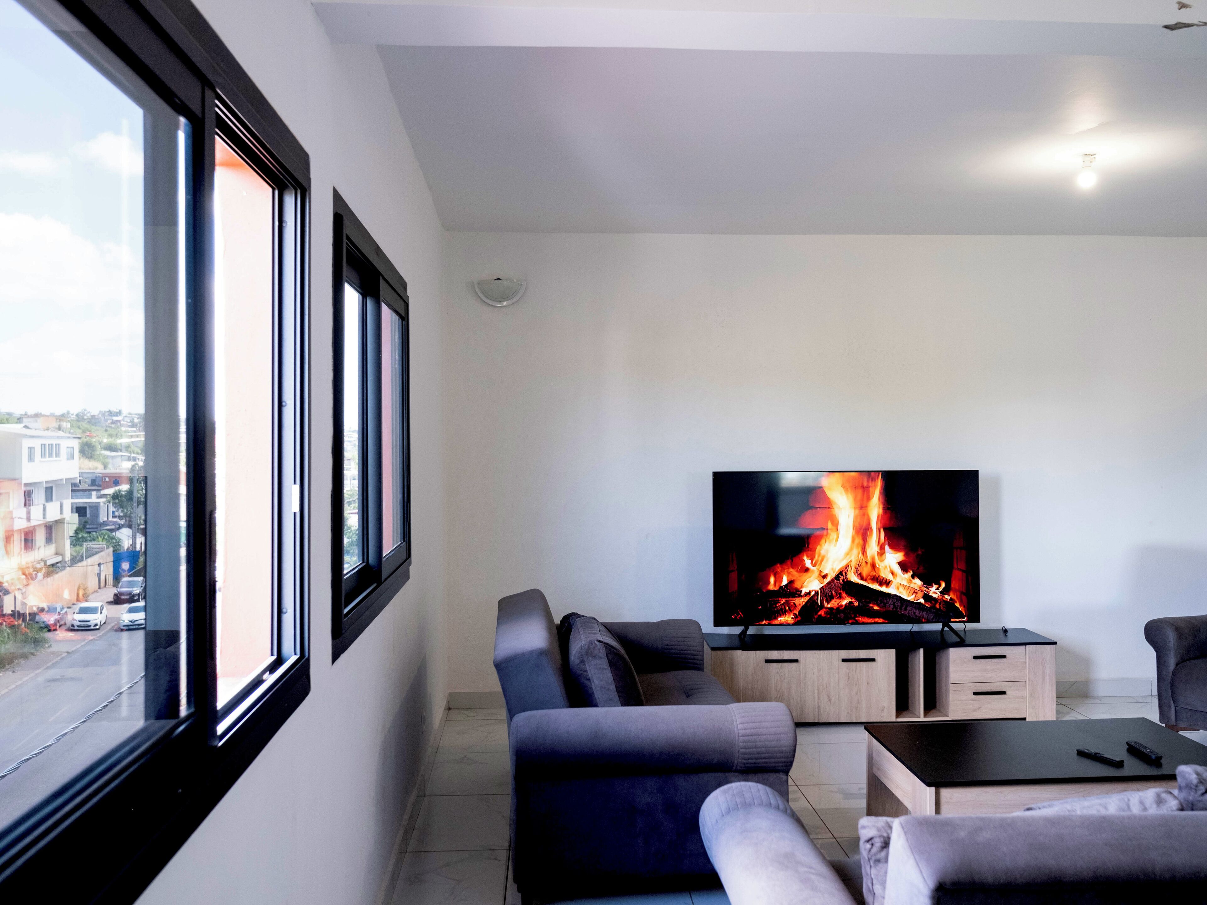 Deluxe-Apartment, 4 Schlafzimmer, Stadtblick | Wohnbereich