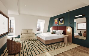 Signature Studio Suite, 1 King Bed | Free cribs/infant beds, free WiFi, bed sheets - The Derby London City, Curio Collection By Hilton (London)