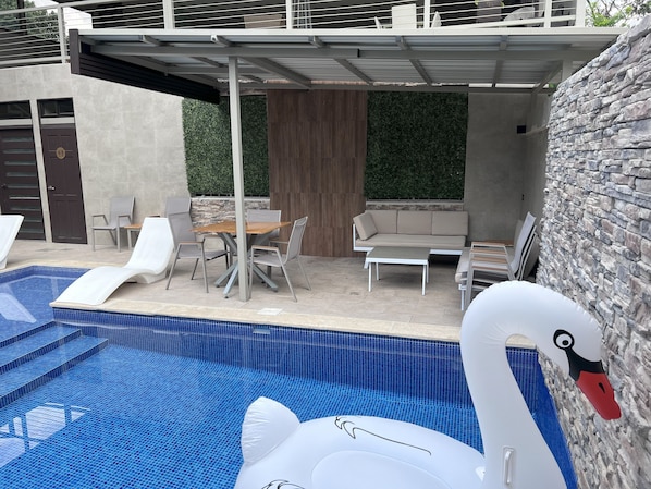 Outdoor pool, a heated pool