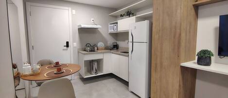 Apartment | Private kitchen | Fridge, stovetop, cookware/dishes/utensils