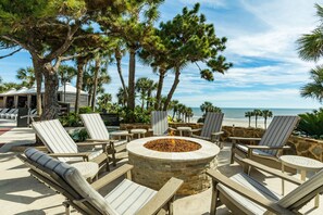 Terrace/patio - Stunning beachfront condo in The San Luis Resort with spa & pool - steps to sand (Galveston)