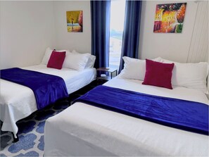 3 bedrooms, desk, iron/ironing board, travel crib