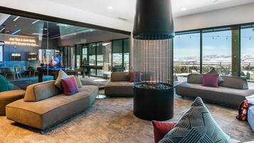 Canyon Haus lobby fireplace