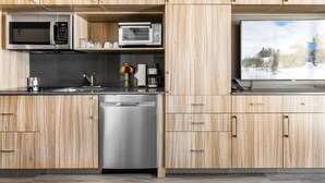 Coffee/tea maker, fridge, microwave, stovetop - Canyon Haus 312 | Studio & Pet Friendly | Mountain View | Heated Pool | Hot Tub (Park City)