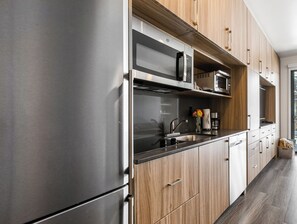 Fridge, microwave, stovetop, dishwasher