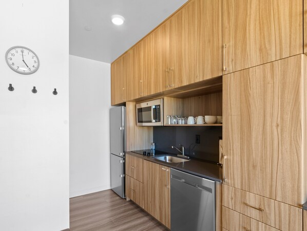 Fridge, microwave, stovetop, dishwasher