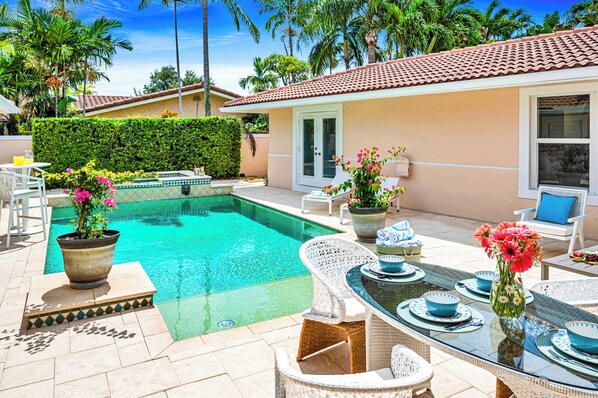 A heated pool