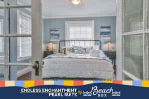 1 bedroom, desk, iron/ironing board, travel cot