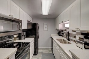 Fridge, microwave, coffee/tea maker, toaster - Renovated 2BR Hilton Head Home – Walk to Shops (Hilton Head Island)