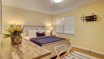 2 bedrooms, iron/ironing board, travel crib, bed sheets